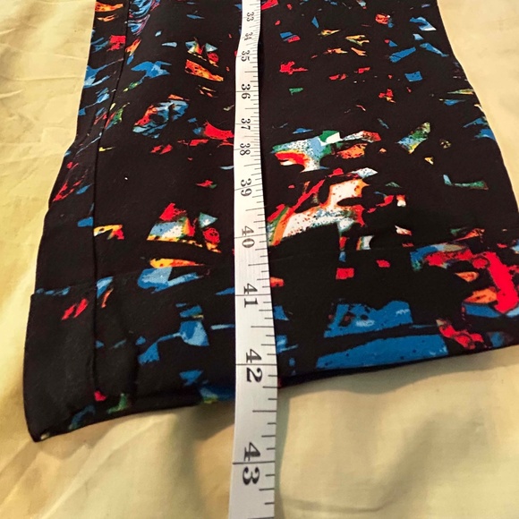 NEW PHOTOS! PANTS, BLACK MULTICOLOUR, SIZE 5, VISCOSE SOFT FABRIC, FRONT FLY, - Picture 5 of 16